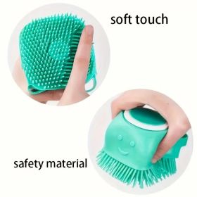 2pcs Silicone Pet Shampoo Brushes with Storage - Gentle Massage & Grooming Tool for Dogs and Cats, Dense Bristles, Ergonomic Handle, Blue & Pink (Quantity: Blue+Pink)